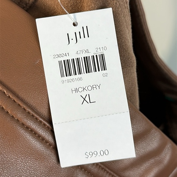 NWT J. Jill Vegan Leather Pants in Hickory Size XL Pull On Fleece Lined Stretchy - Picture 12 of 14